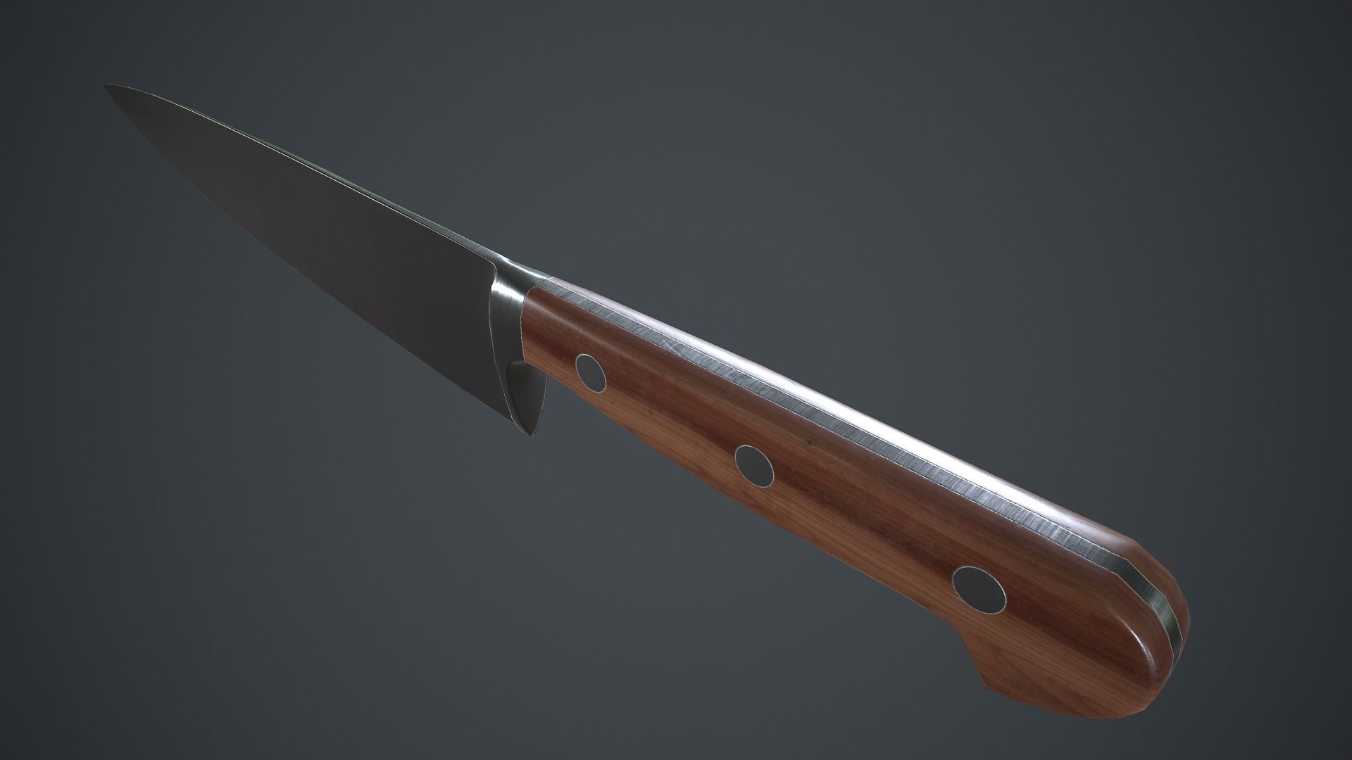 Kitchen Chef Knife PBR Game Ready Low-poly 3D model_14
