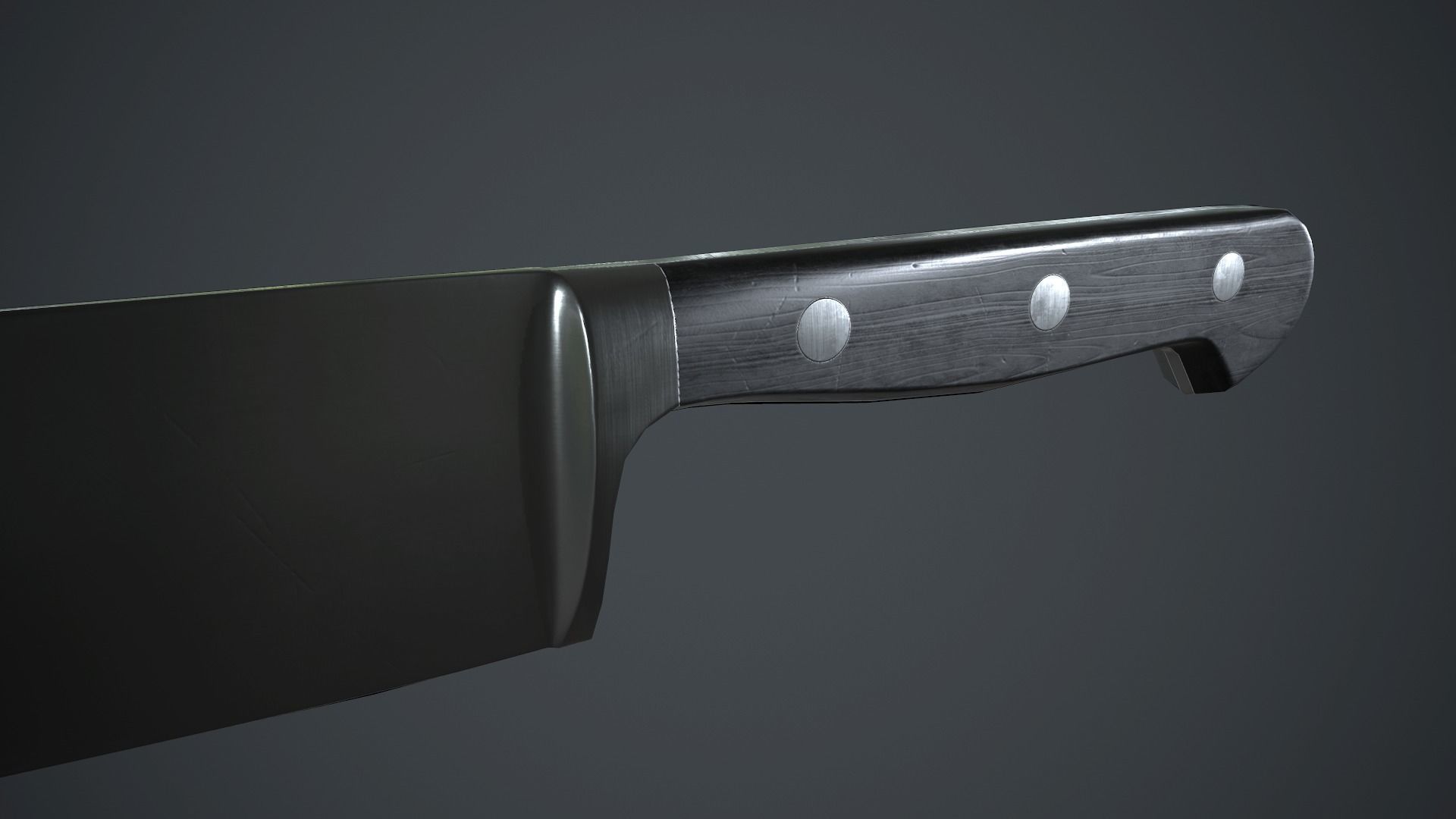 Kitchen Chef Knife PBR Game Ready Low-poly 3D model_16