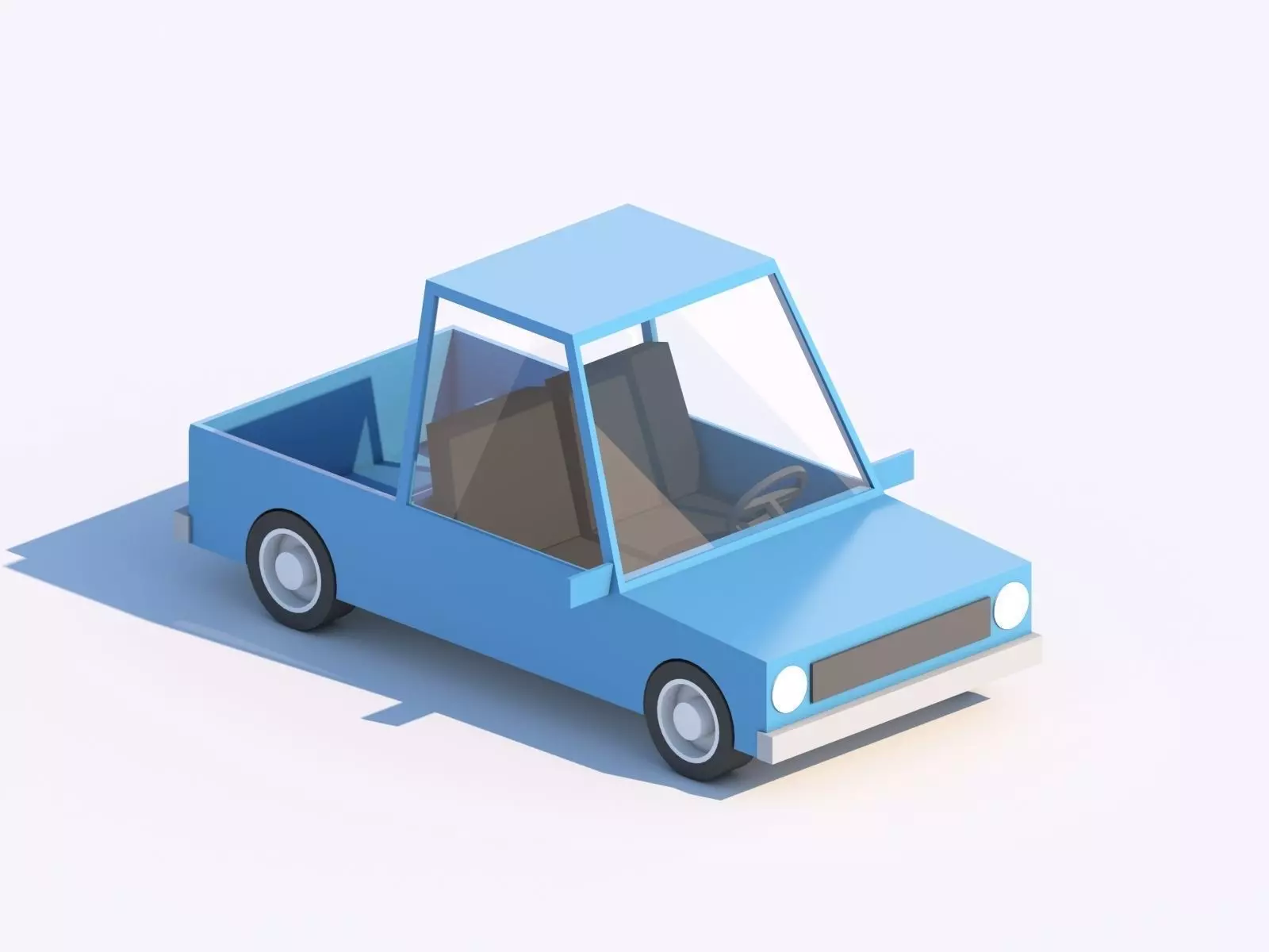 3D model Cartoon Low Poly Car Pickup VR / AR / low-poly | CGTrader
