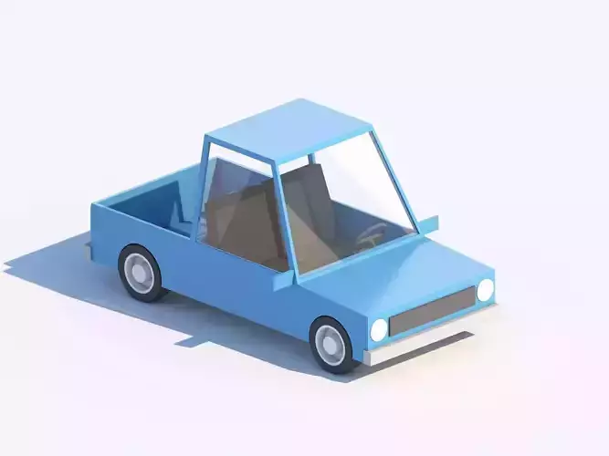 Cartoon Low Poly Car Pickup