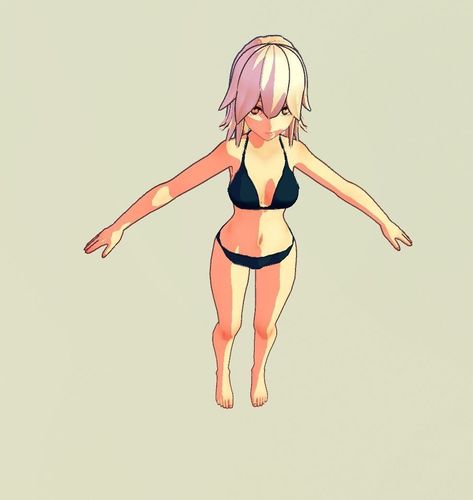 CartoonBikinigirl cartoon girl in bikini Free low-poly 3D model