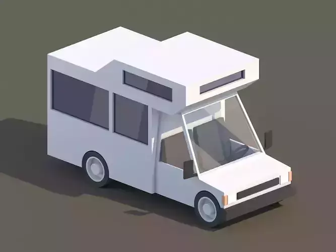 Cartoon Low Poly Car Motorhome