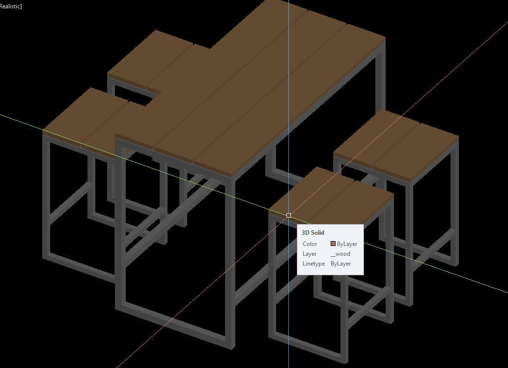 Bar furniture set Low-poly 3D model_4