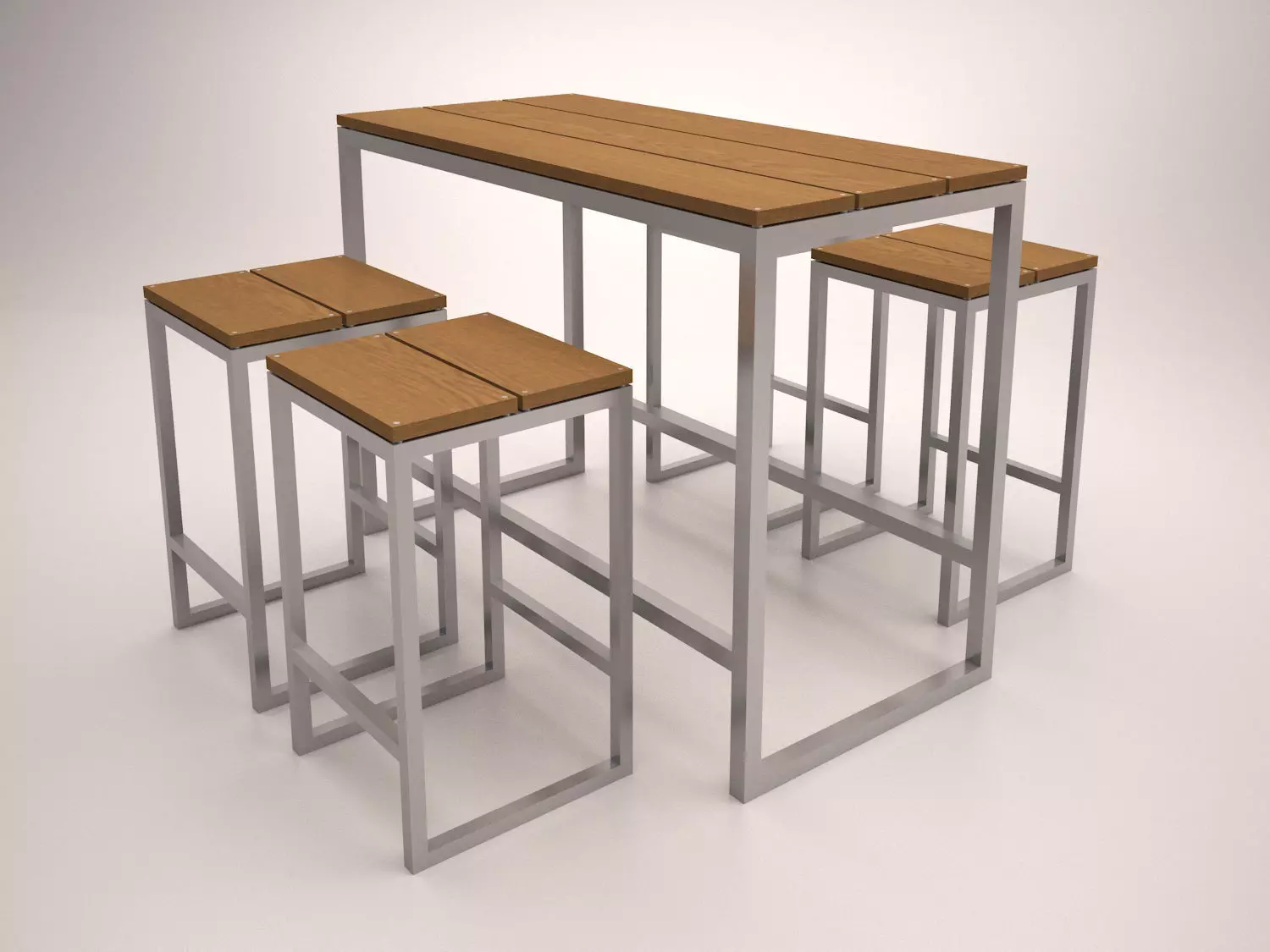 Bar furniture set Low-poly 3D model_0