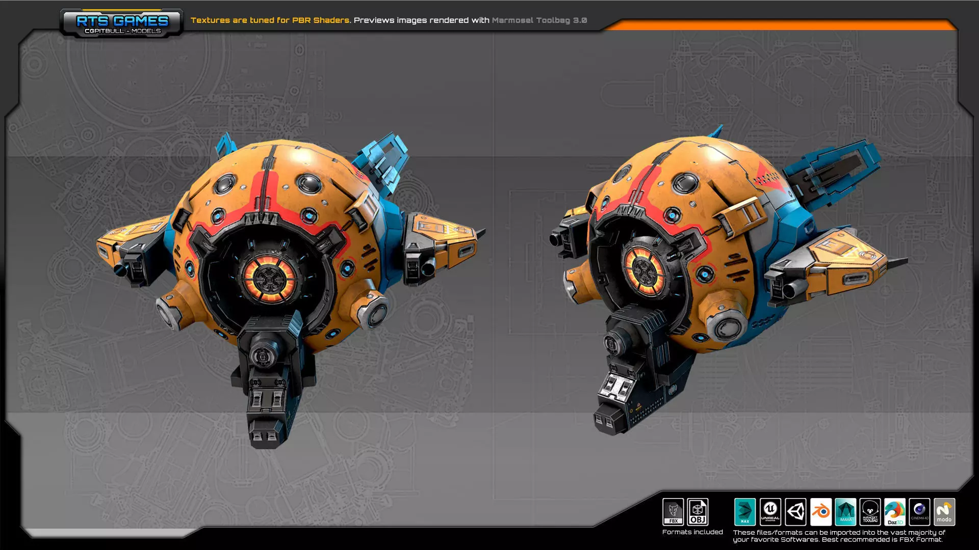 SF Light Drone ZR7 Low-poly 3D model_2