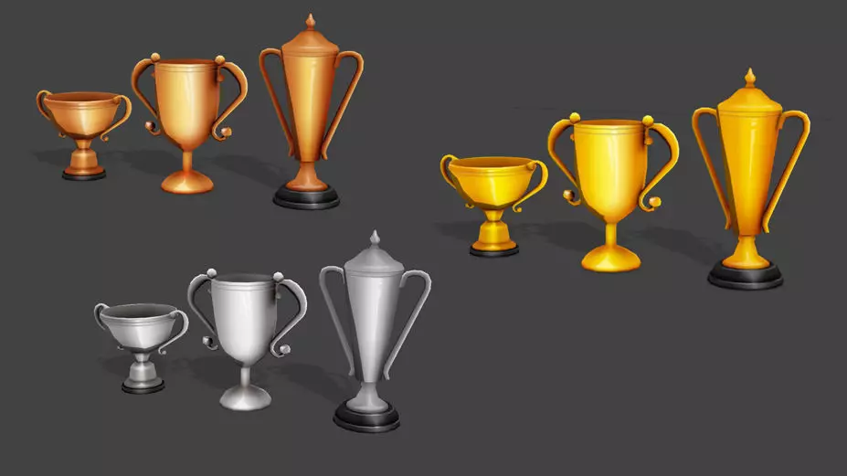 Low Poly Trophy Pack Low-poly 3D model_0