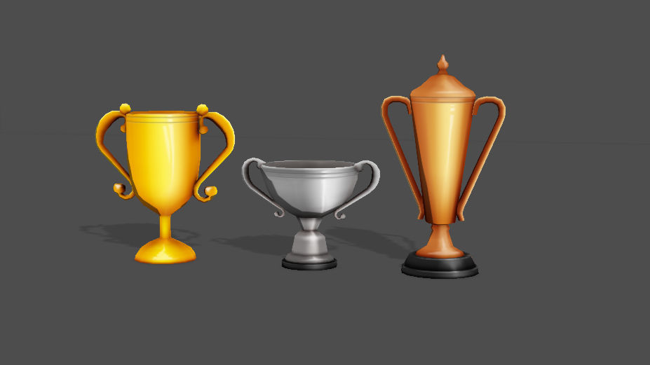 Low Poly Trophy Pack Low-poly 3D model_1
