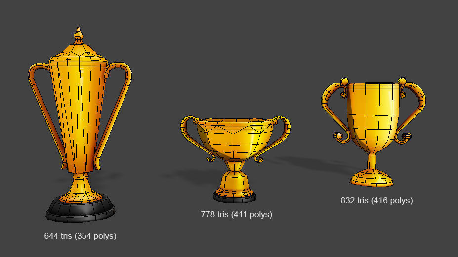Low Poly Trophy Pack Low-poly 3D model_3