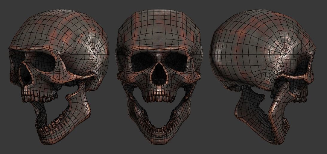 Lowpoly Skull Low-poly 3D model_3