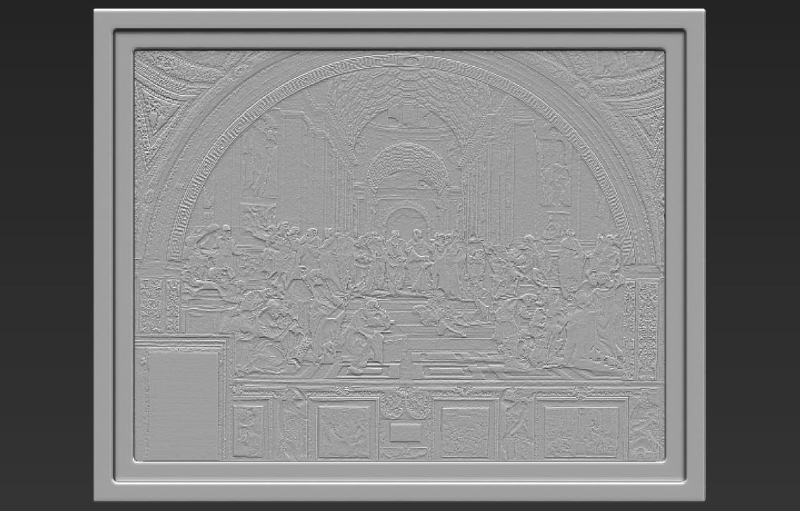 School of Athens painting by Raphael for 3D printing 3D print model_15
