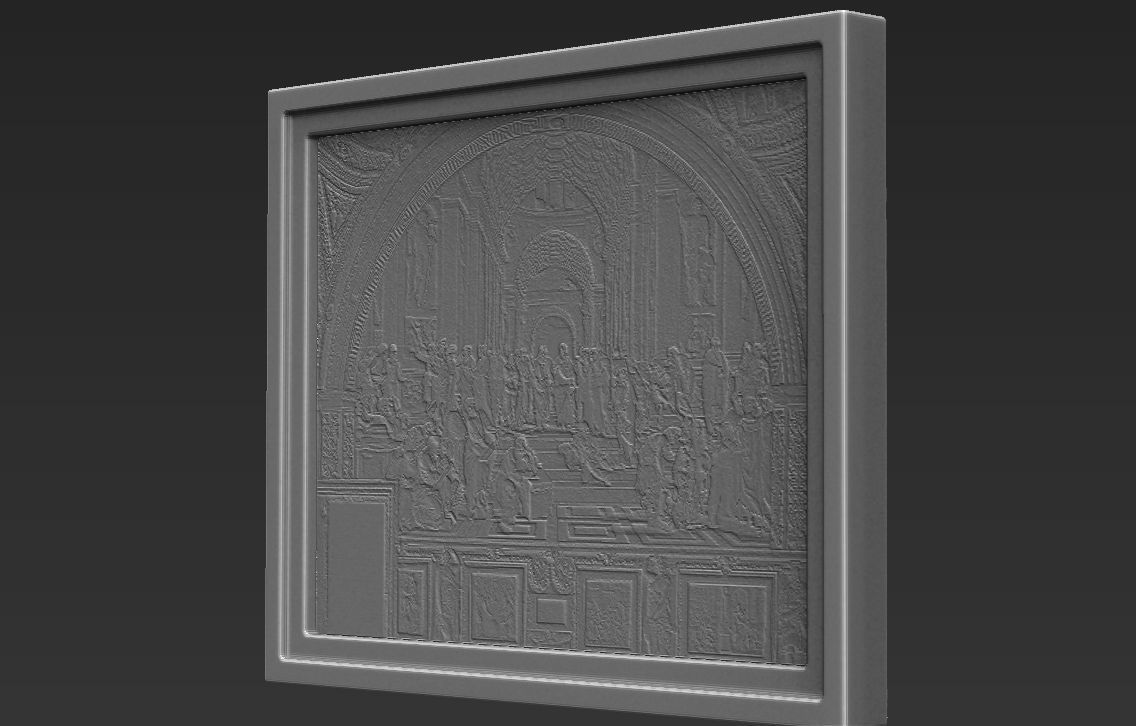 School of Athens painting by Raphael for 3D printing 3D print model_17