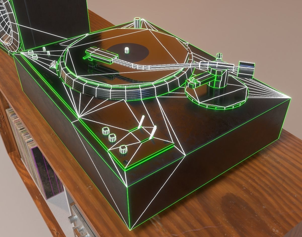 PBR Audio Equipment Low-poly 3D model_6