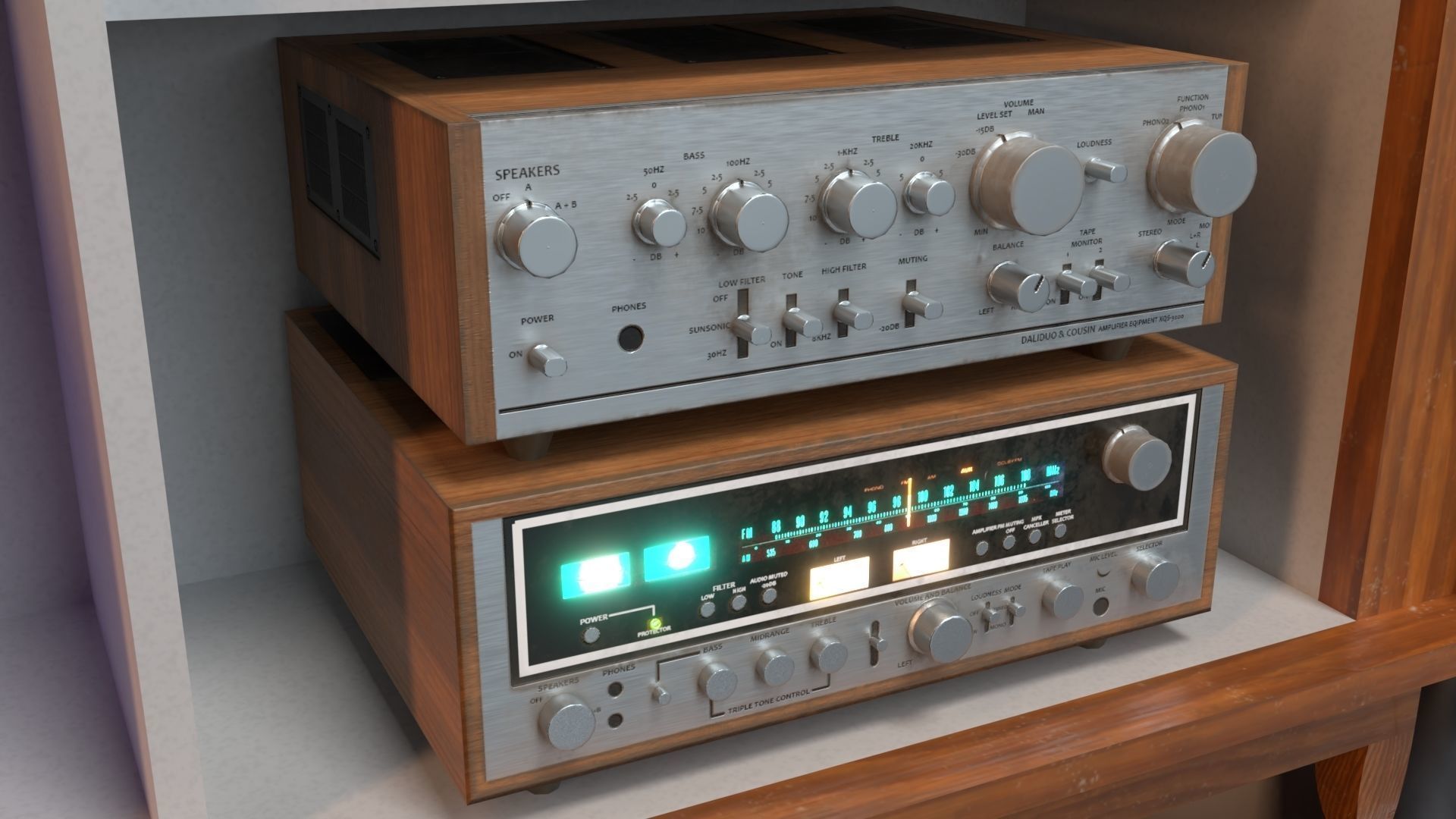 PBR Audio Equipment Low-poly 3D model_2