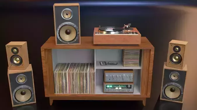 PBR Audio Equipment Low-poly 3D model