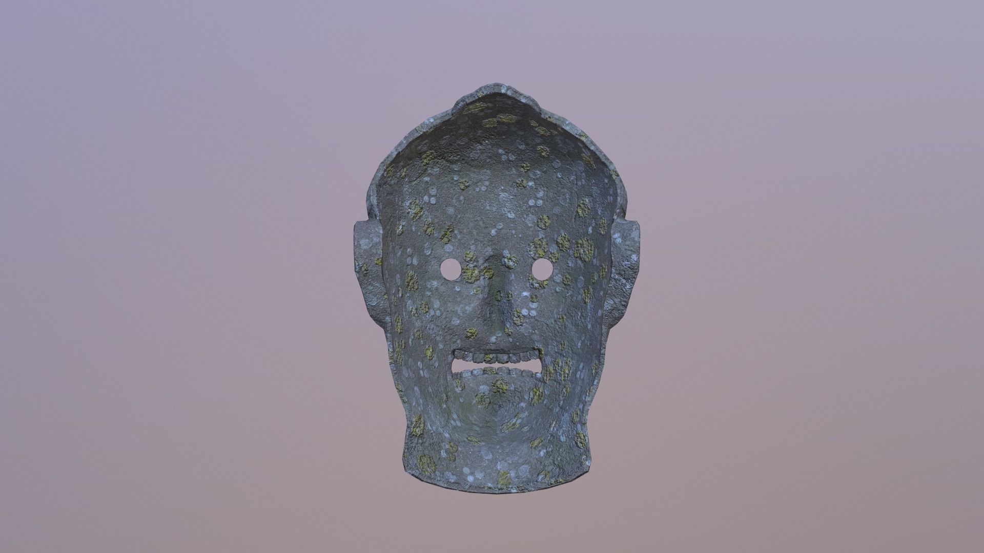 Stone mask Low-poly 3D model_1