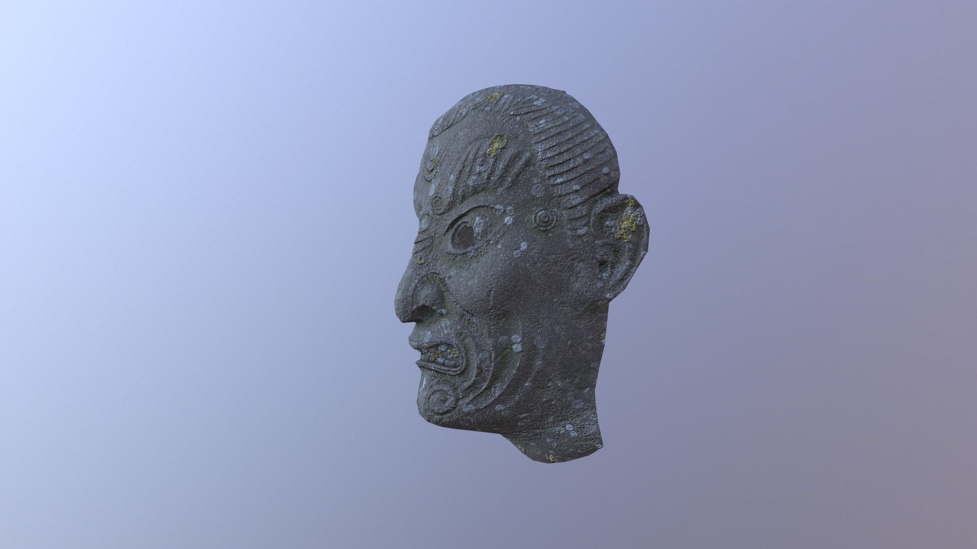 Stone mask Low-poly 3D model_5