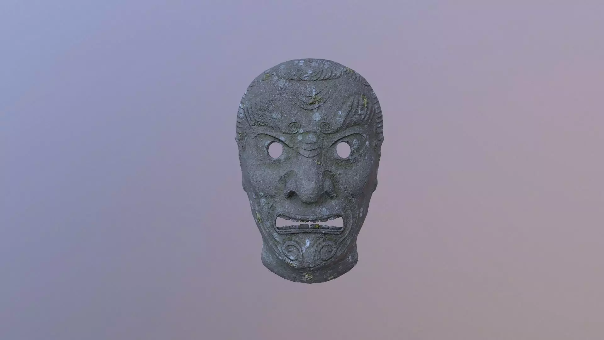 Stone mask Low-poly 3D model_0