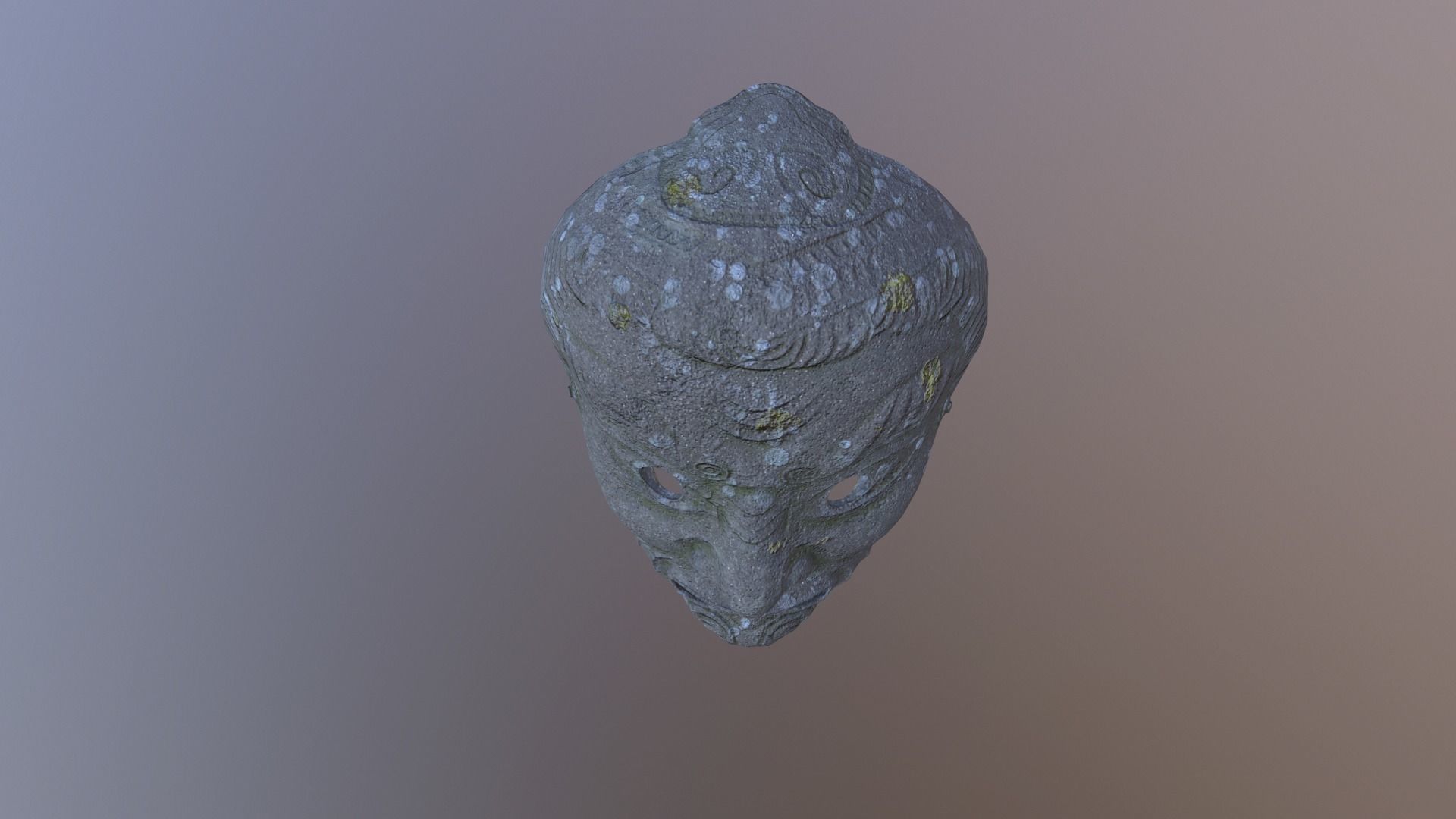 Stone mask Low-poly 3D model_6