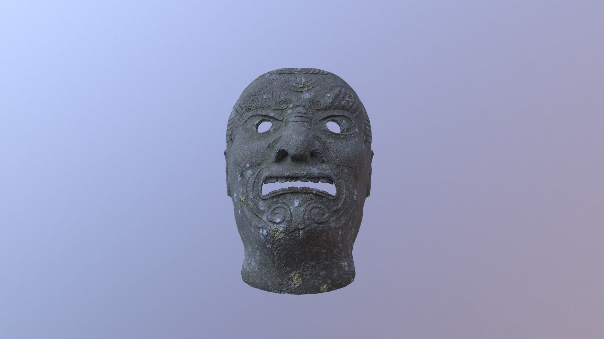 Stone mask Low-poly 3D model_4