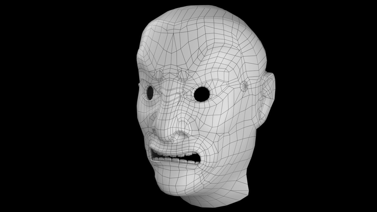 Stone mask Low-poly 3D model_7