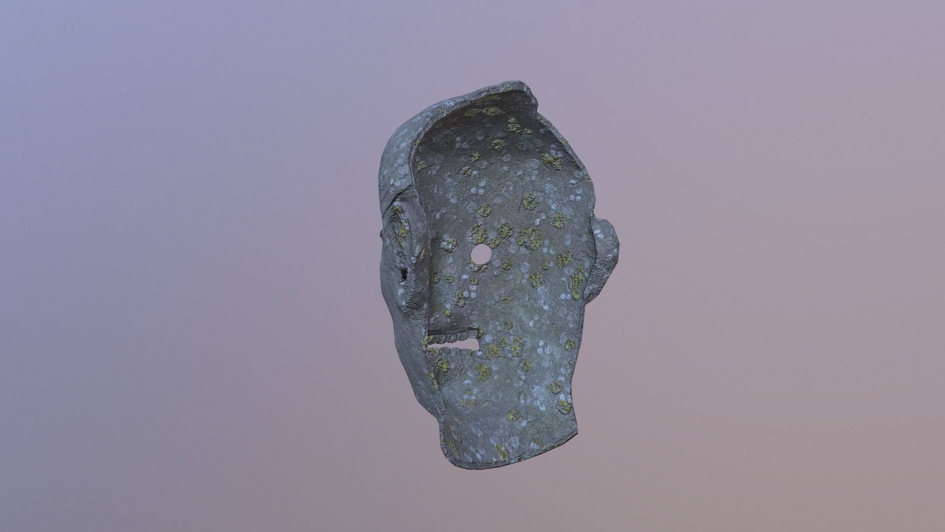 Stone mask Low-poly 3D model_2