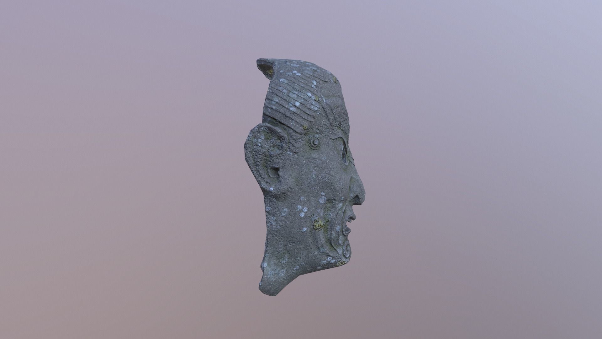 Stone mask Low-poly 3D model_3