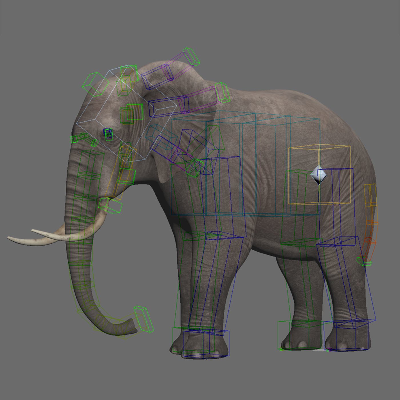 3D Rigged Elephant model Low-poly 3D model_8