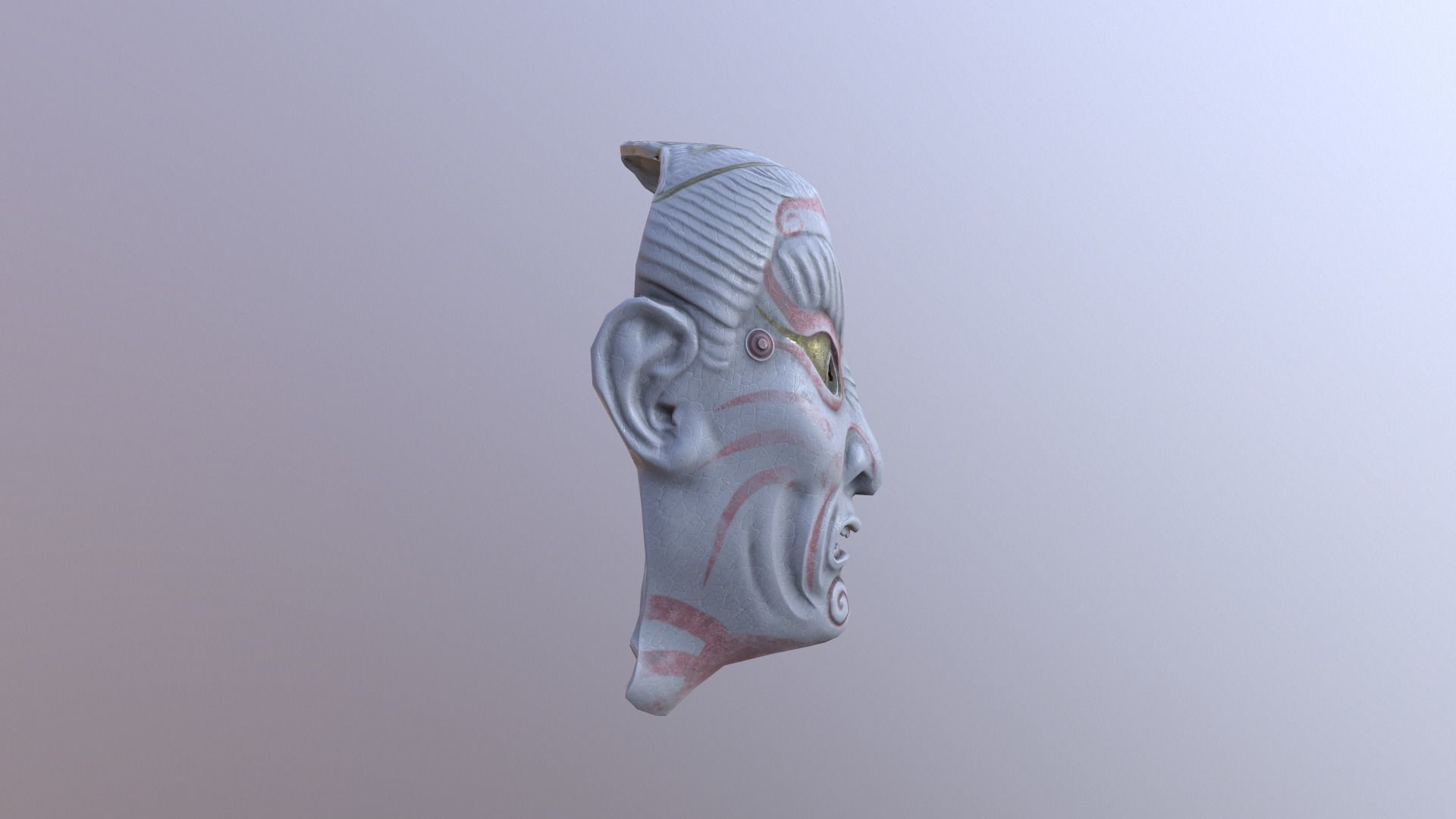 Carnival old mask Low-poly 3D model_5