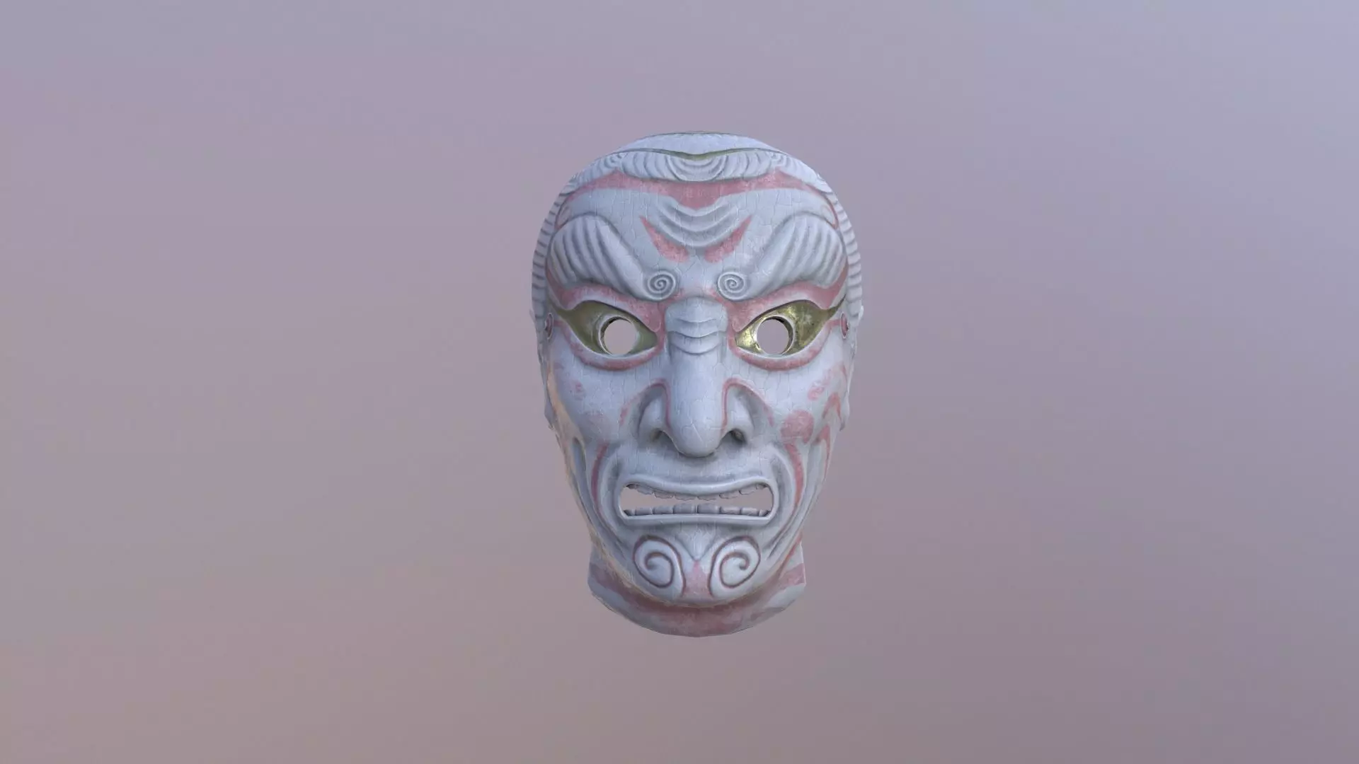 Carnival old mask Low-poly 3D model_0