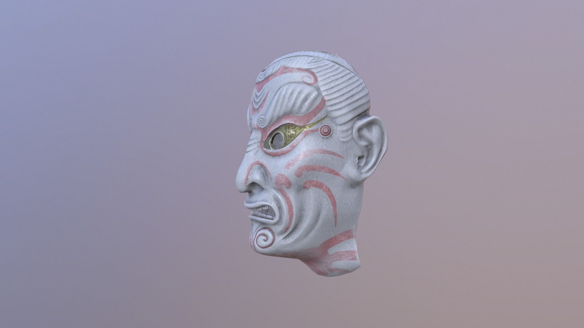 Carnival old mask Low-poly 3D model_4