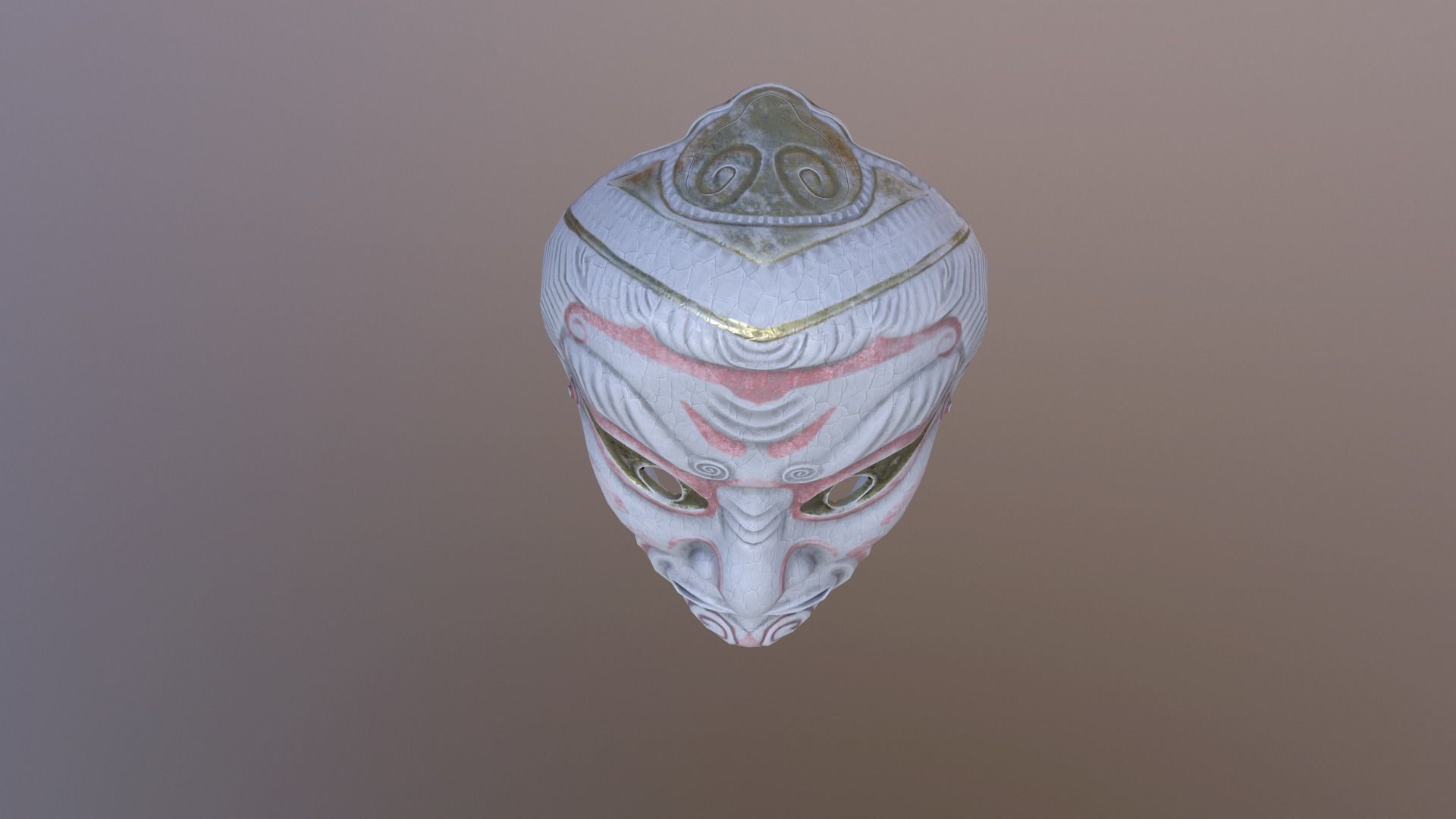 Carnival old mask Low-poly 3D model_6