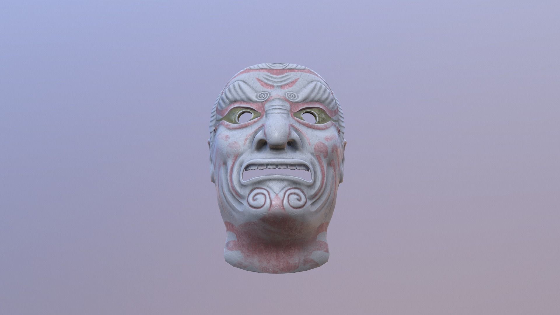 Carnival old mask Low-poly 3D model_2
