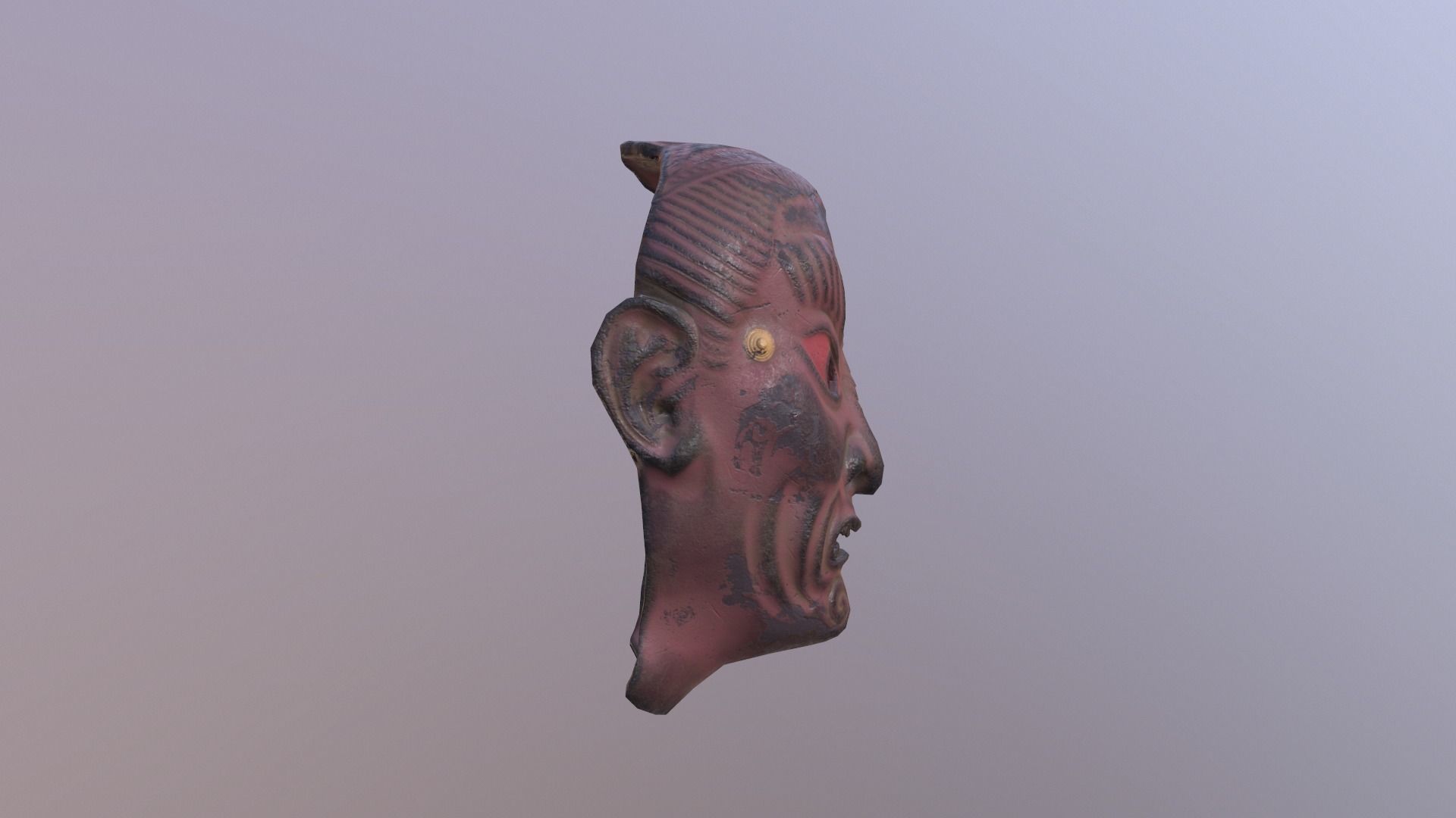 Painted damaged mask Low-poly 3D model_2