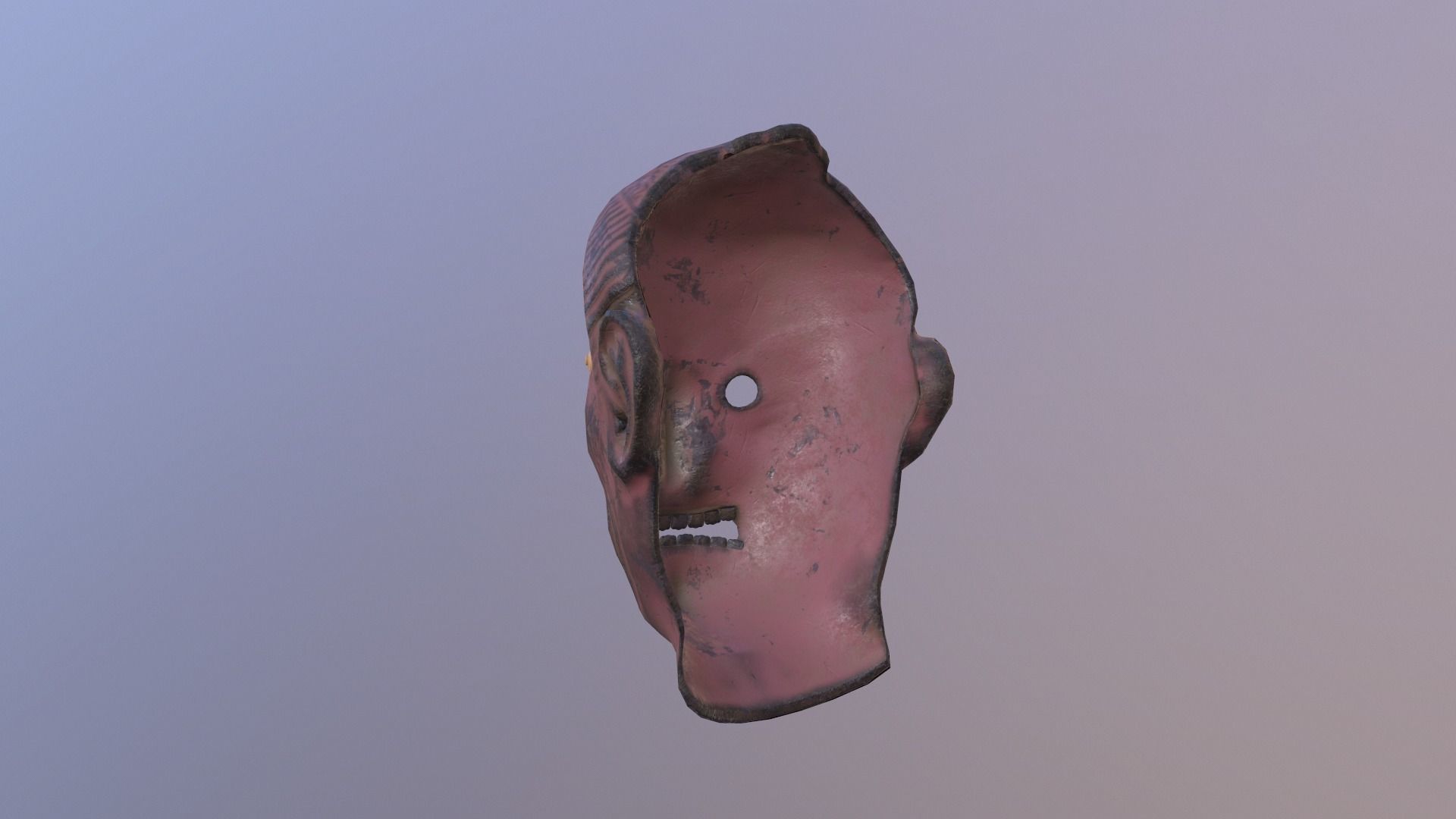 Painted damaged mask Low-poly 3D model_3