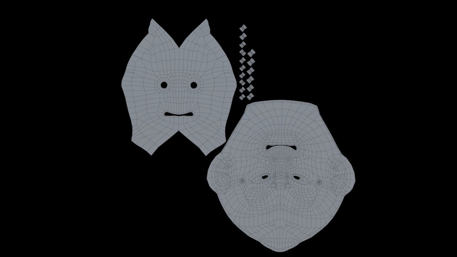 Painted damaged mask Low-poly 3D model_7