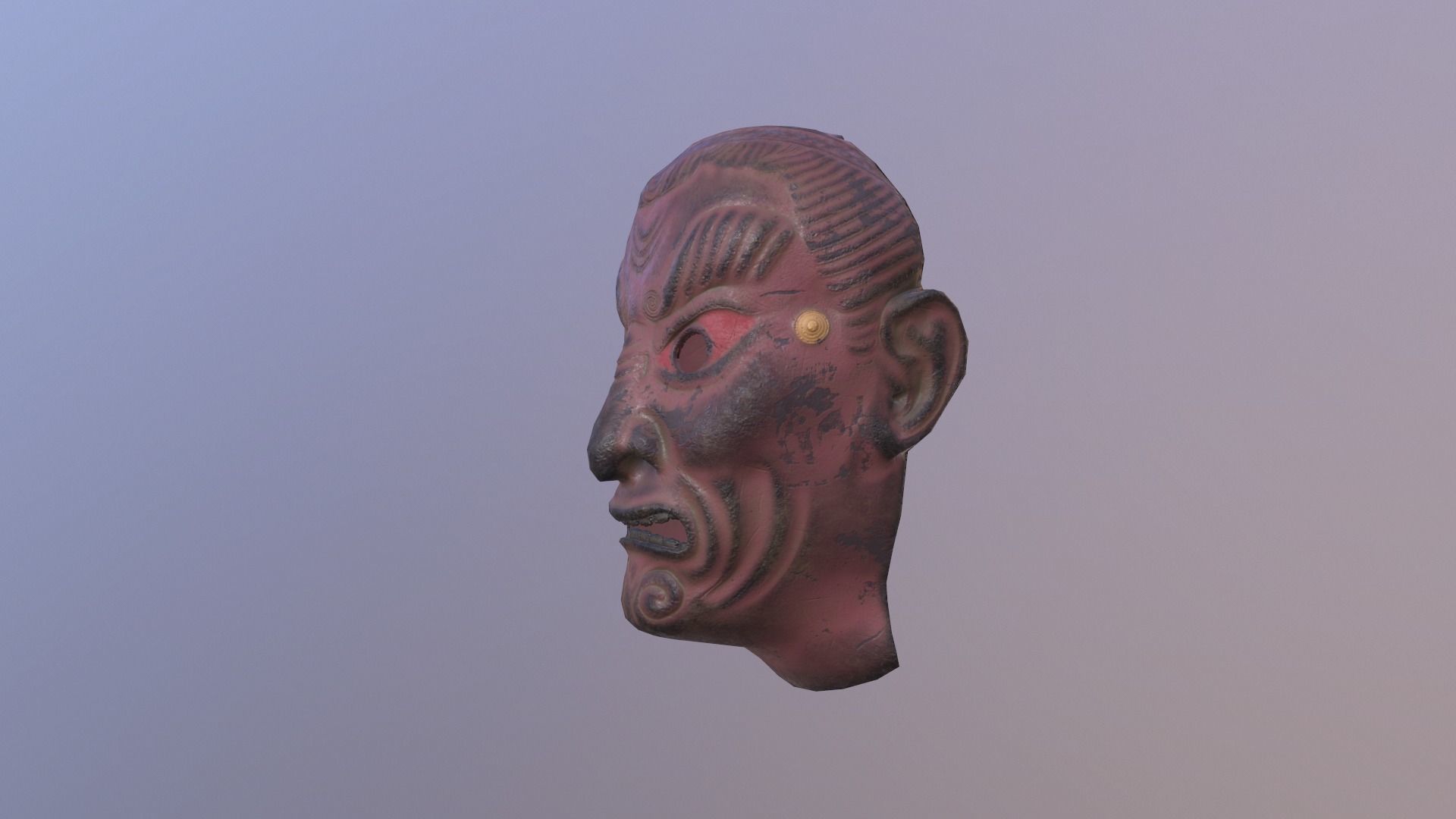 Painted damaged mask Low-poly 3D model_4