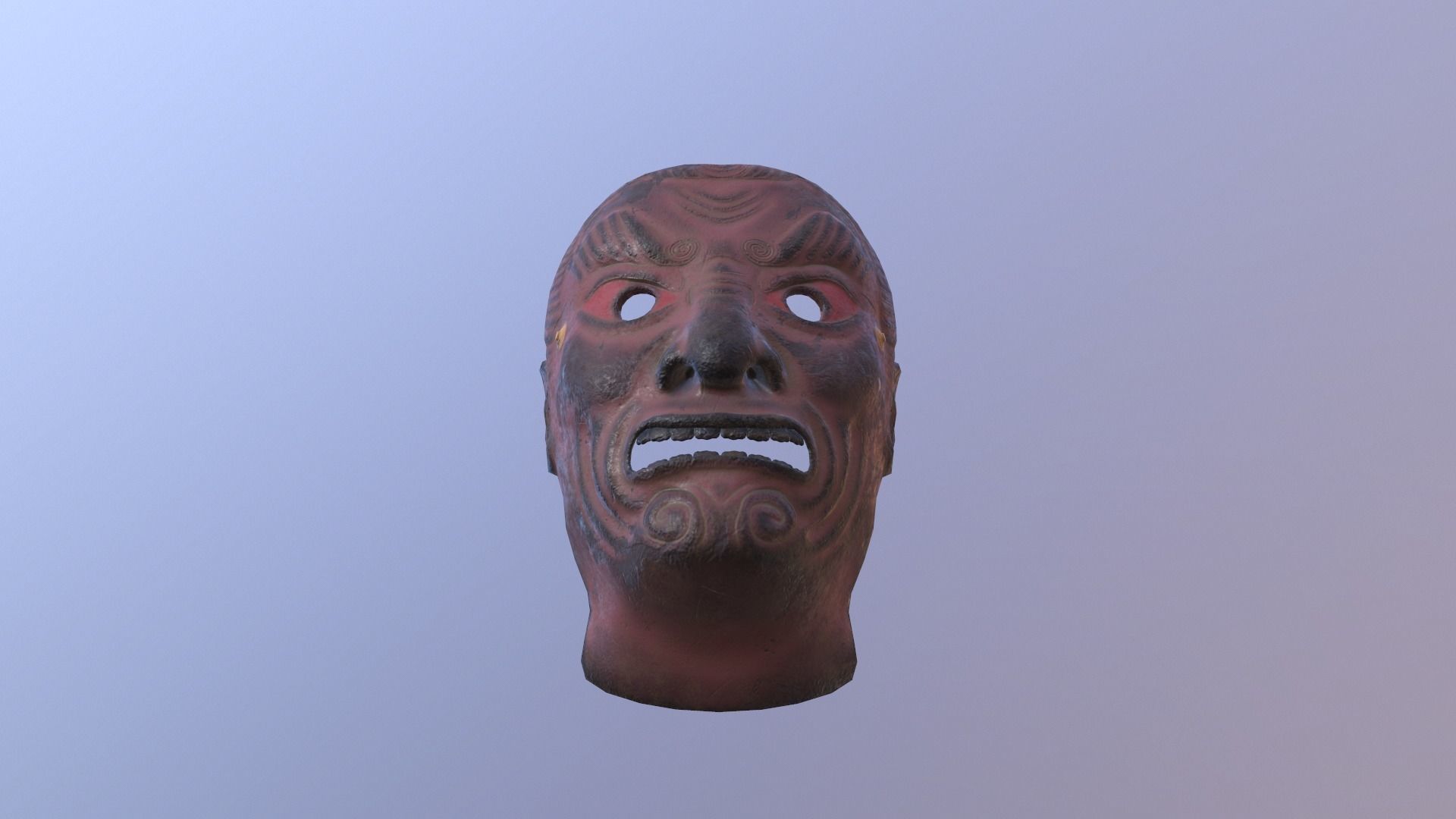 Painted damaged mask Low-poly 3D model_6