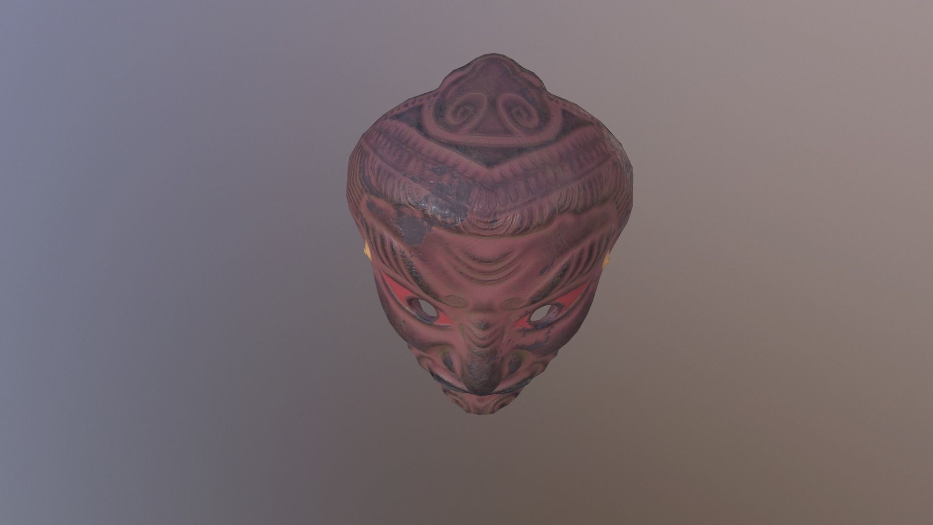 Painted damaged mask Low-poly 3D model_1