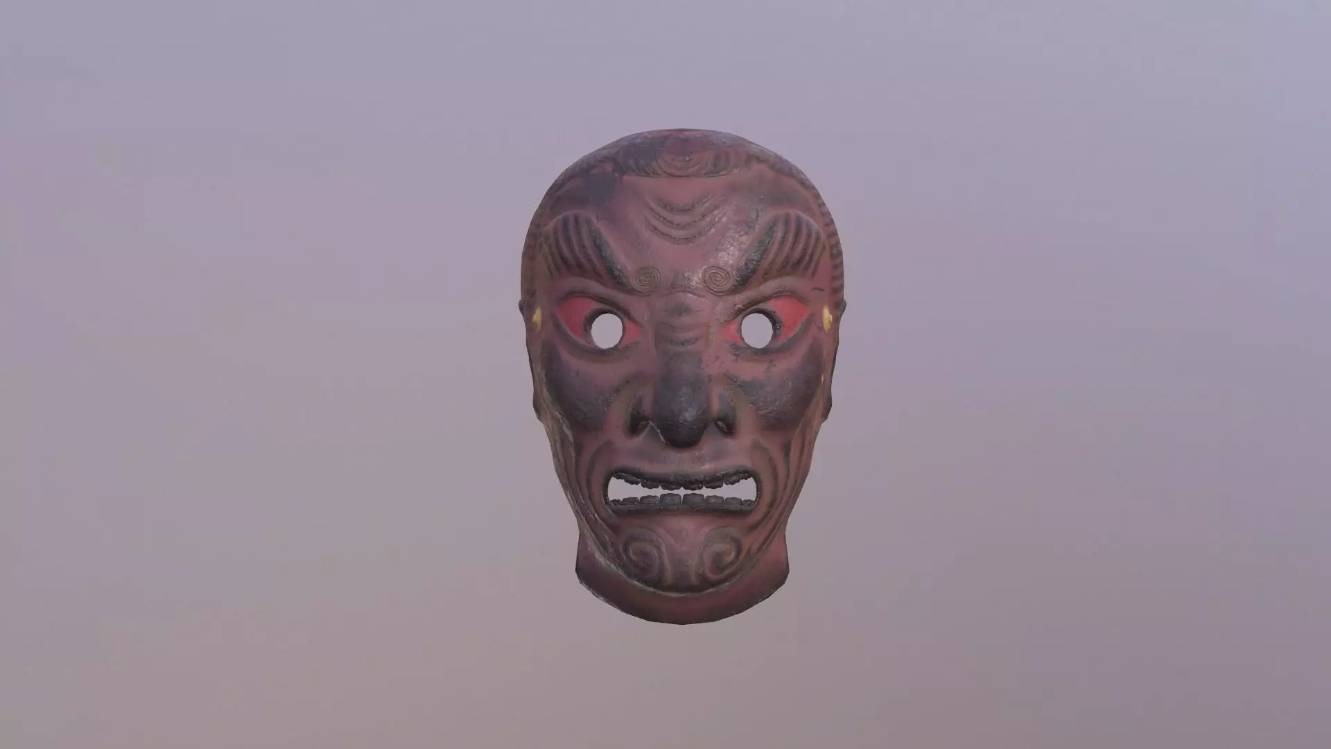 Painted damaged mask Low-poly 3D model_0