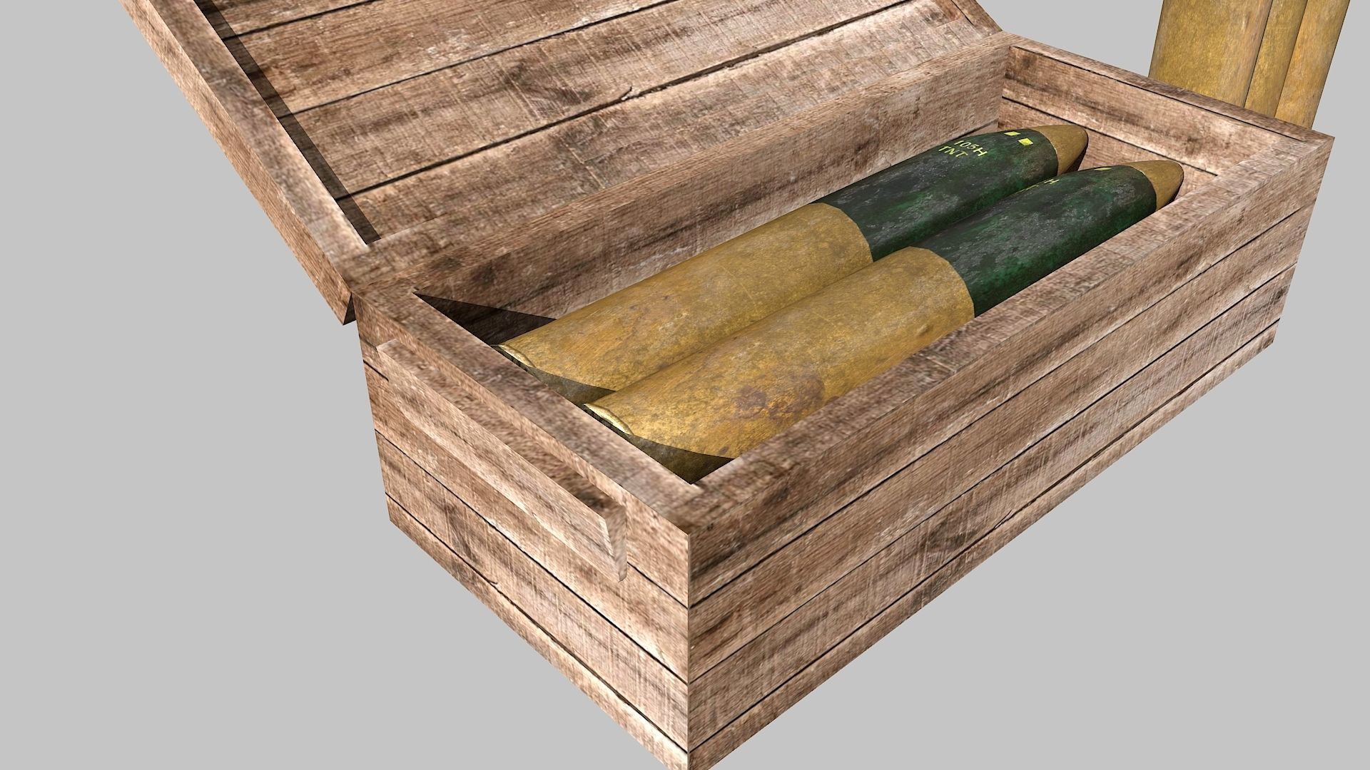 105mm Ammunition pack Low-poly 3D model_4