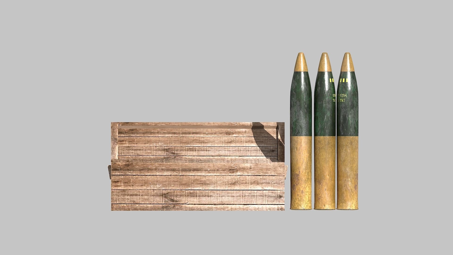 105mm Ammunition pack Low-poly 3D model_2