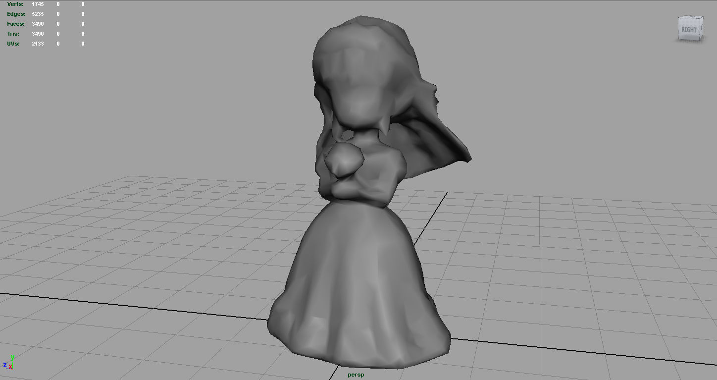 Chi-Chi Bride Low-poly 3D model_2