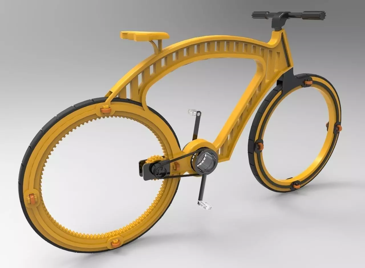 Hubless Bicycle Concept Design 3D model_0
