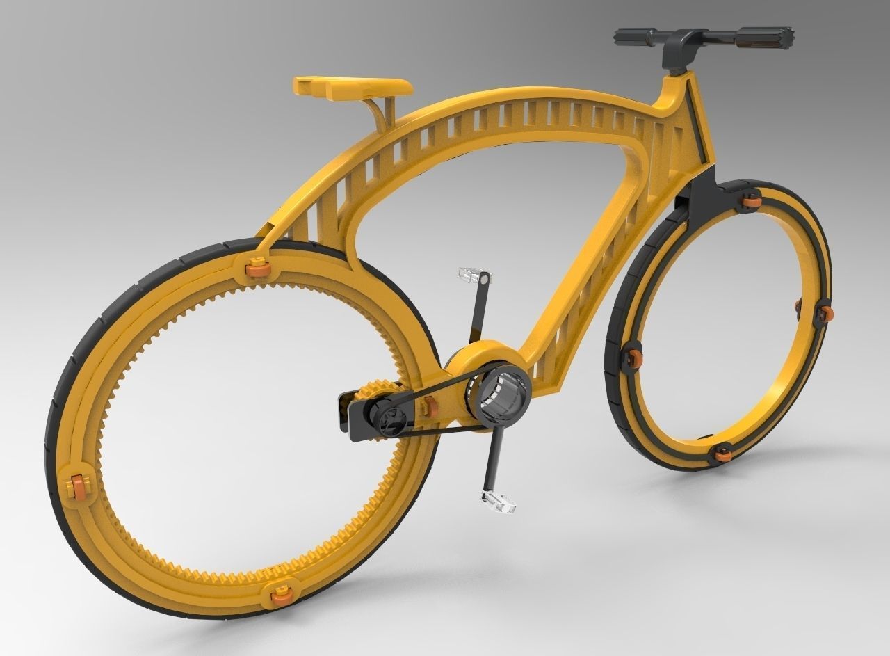 Hubless Bicycle Concept Design 3D Model .stl