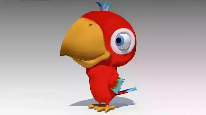 Parrot Toon Animated Low-poly 3D model