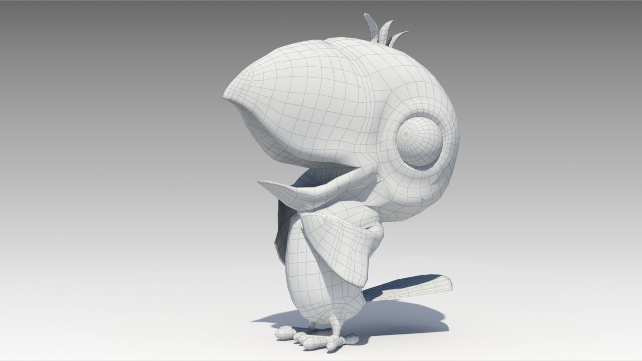 Parrot Toon Animated Low-poly 3D model_5