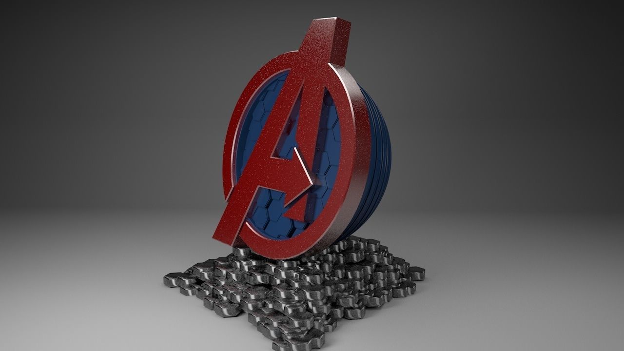 Avenger 3D Logo 3D print model_1