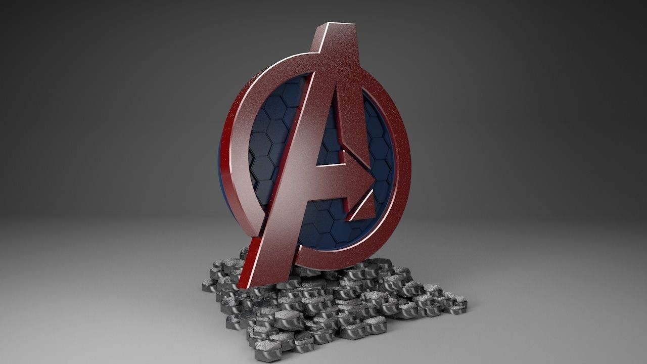 Avenger 3D Logo 3D print model_12