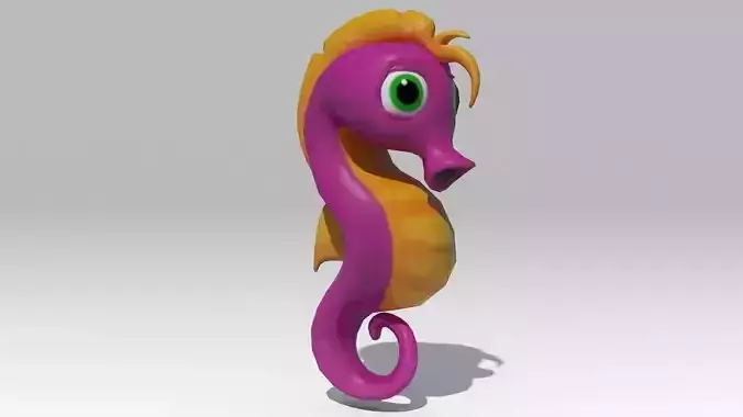 Seahorse Toon Animated Low-poly 3D model