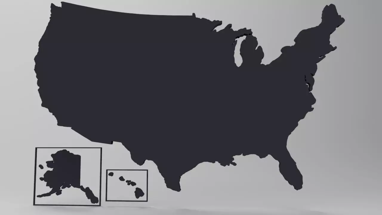 3d USA Map Model Free Free low-poly 3D model